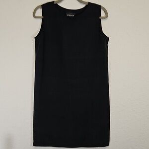 Eileen Fisher 100% Silk Sleeveless Dress In Black, Size Small